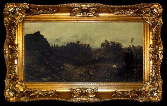 framed  Theodore Rousseau View on the Outskirts of Granville, ta009-2